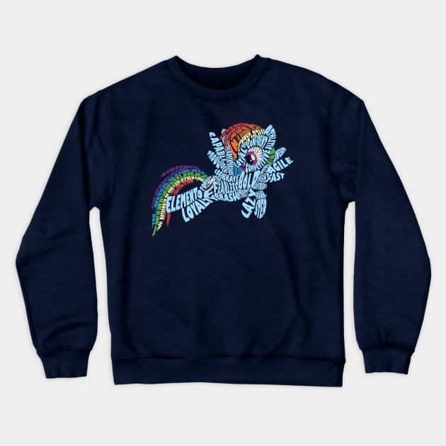 Wordy Rainbow Dash Crewneck Sweatshirt by WanWanWana